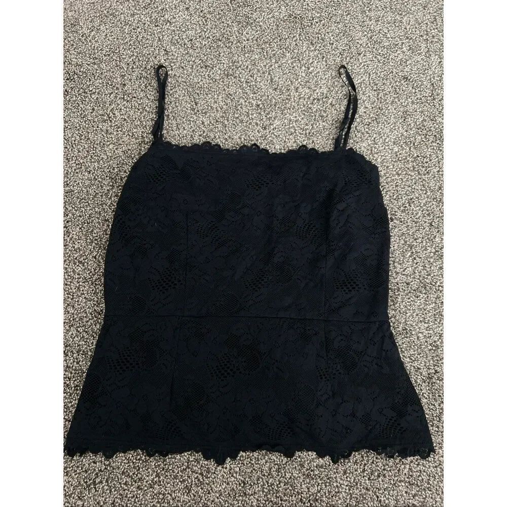 Isaac Mizrahi for Target Black Lace Top with Side Zipper size Medium